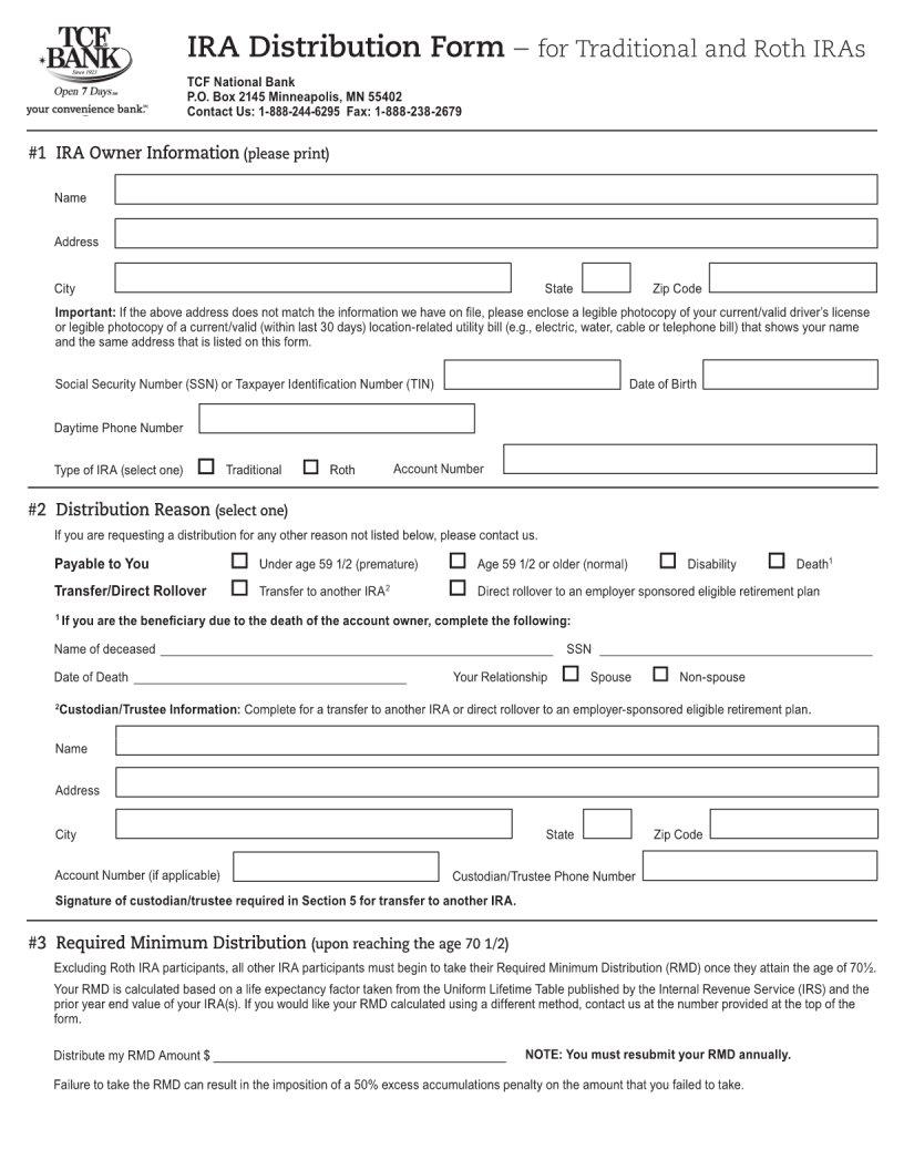 Bank Ira Form Fill Out Printable Pdf Forms Online