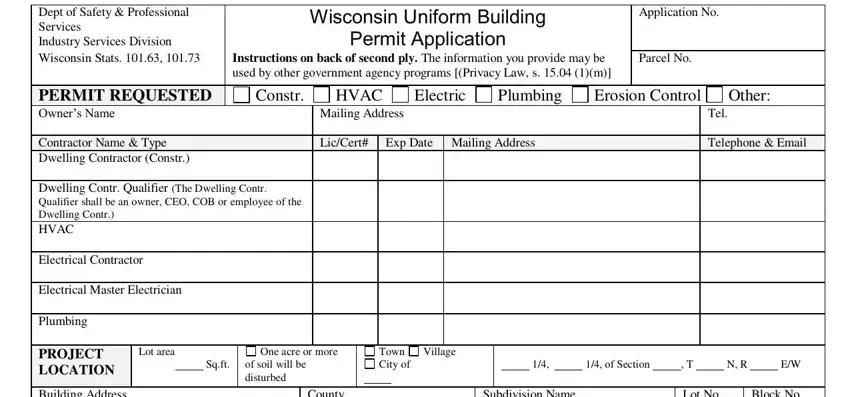 Wisconsin Building Permit Form Fill Out Printable Pdf Forms Online