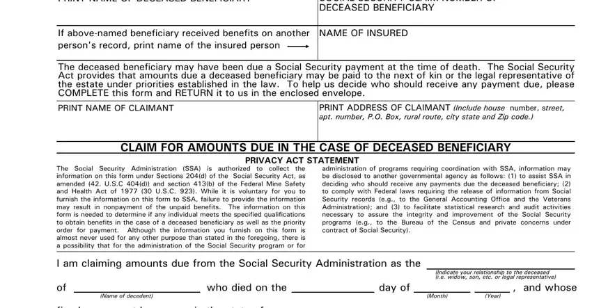 Form Ssa Fill Out Printable Pdf Forms Online