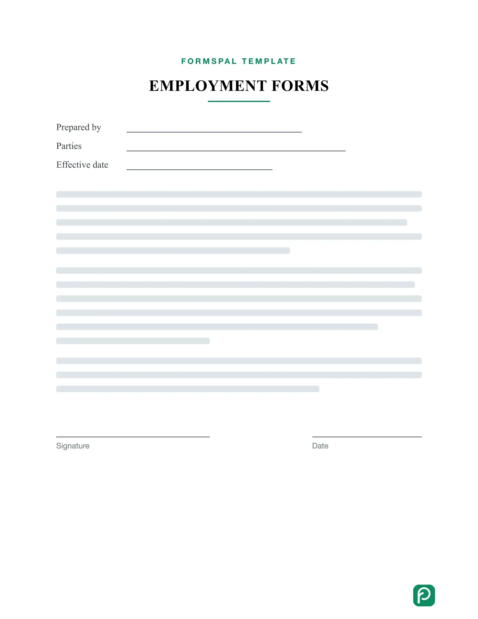 Employment Forms template illustration