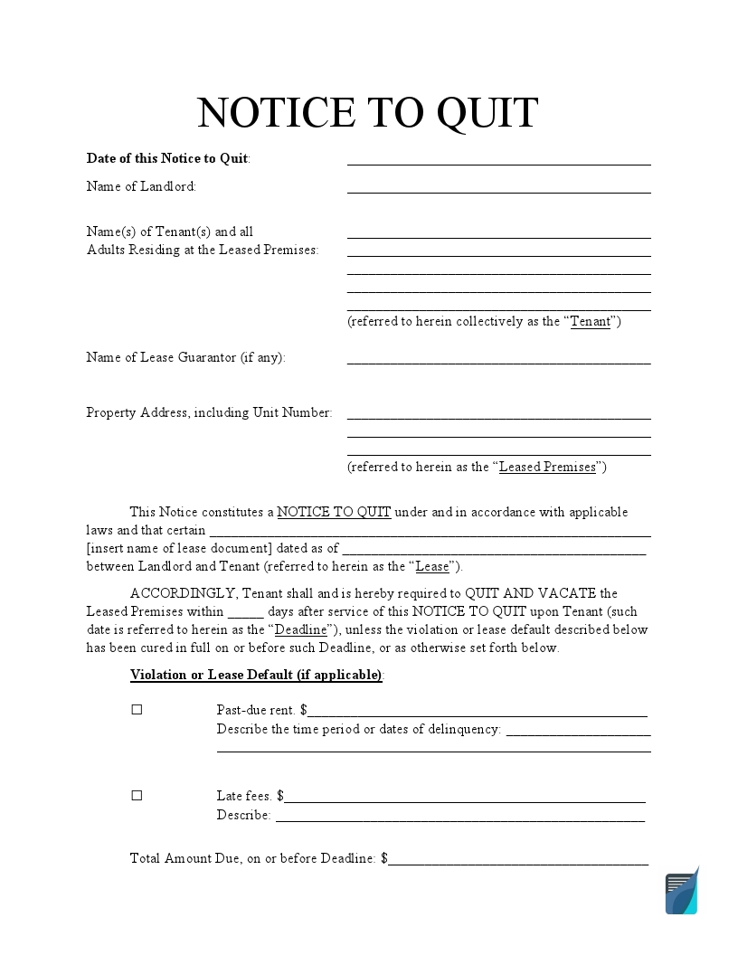 Free Three Day Eviction Notice To Pay Or Quit Pdf Form