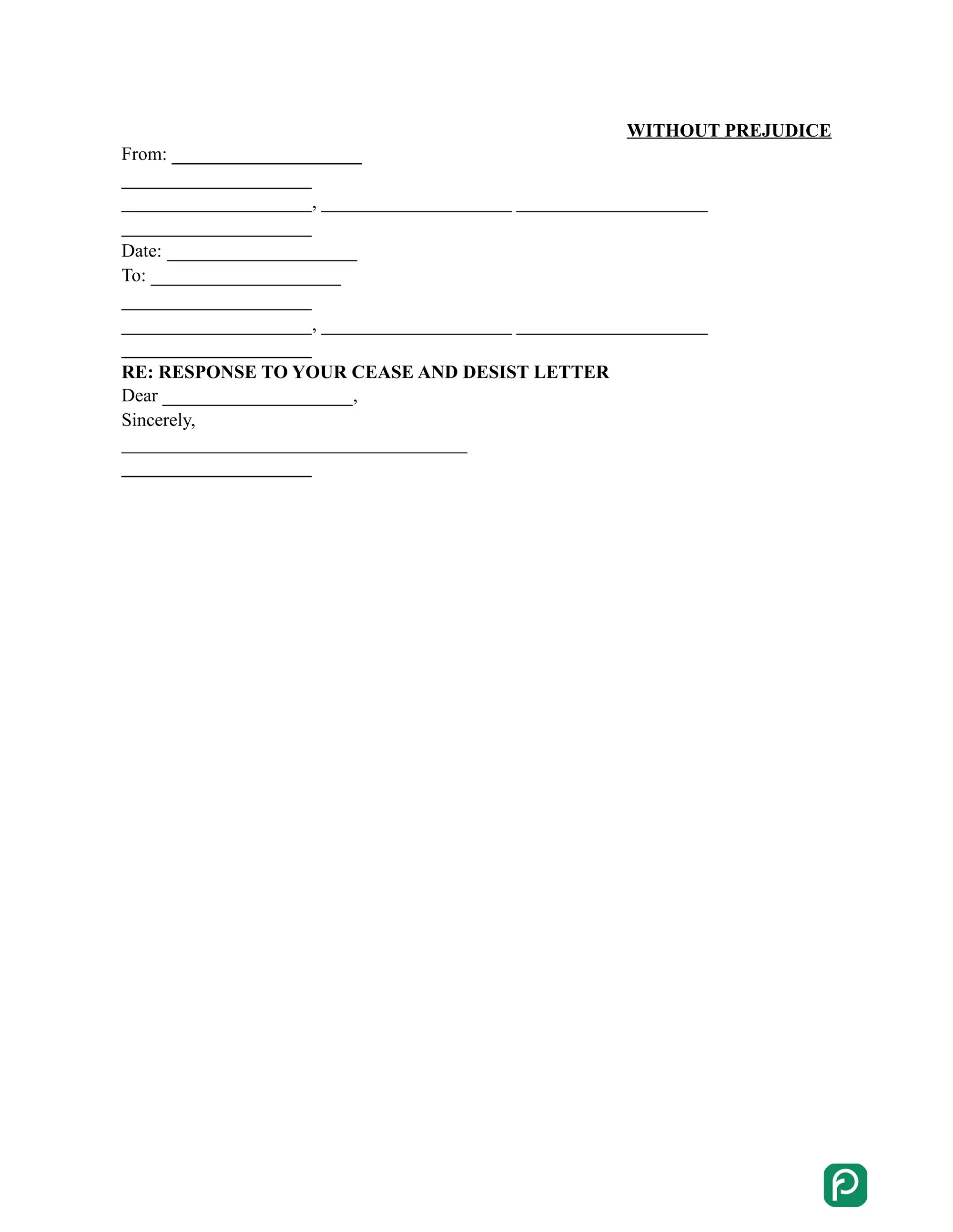 Response to a cease and desist letter preview