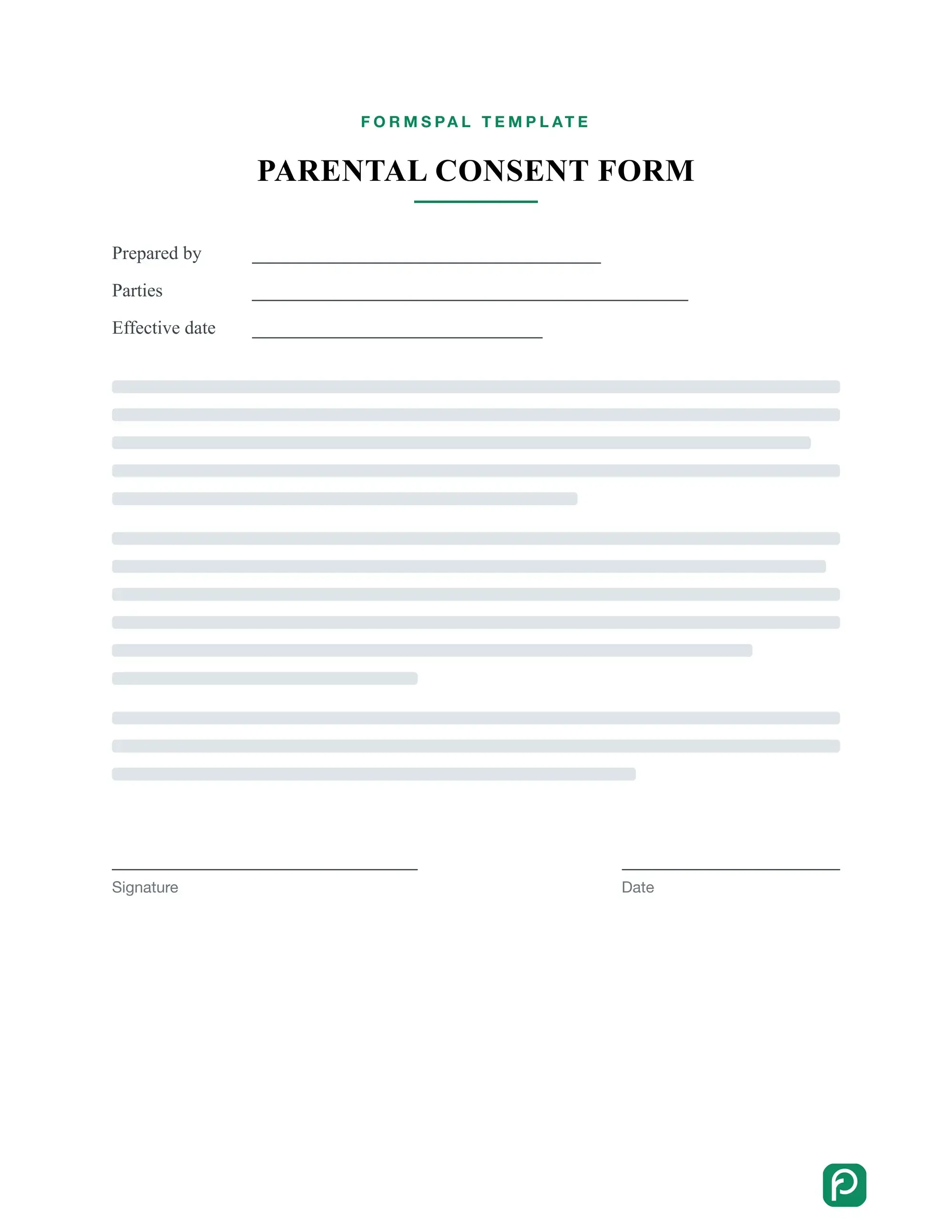 Parental Consent Form template illustration