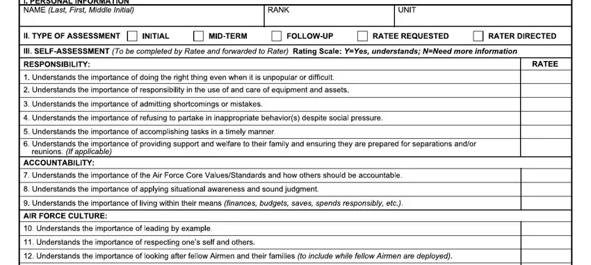 AF 931 airman information fields to fill in