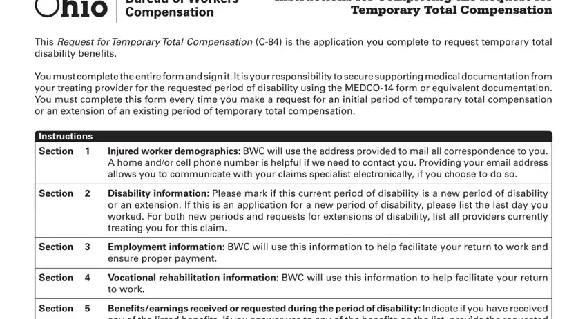 completing bwc forms c84 step 1