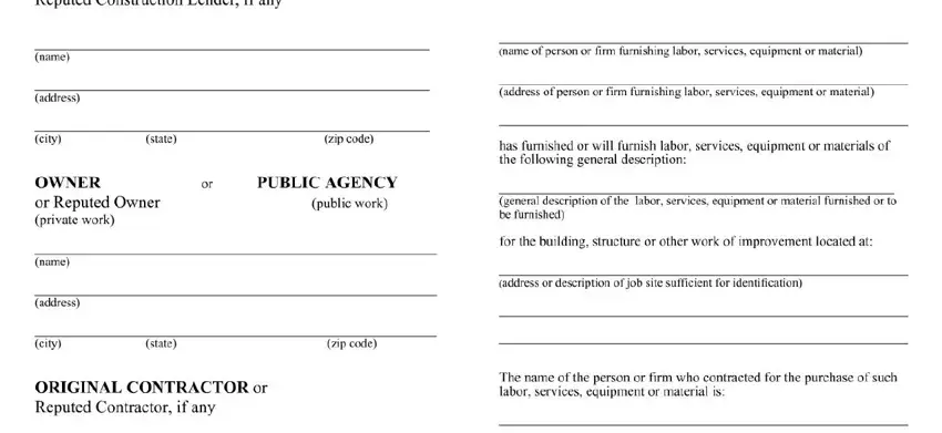 part 1 to filling in preliminary notice form ca