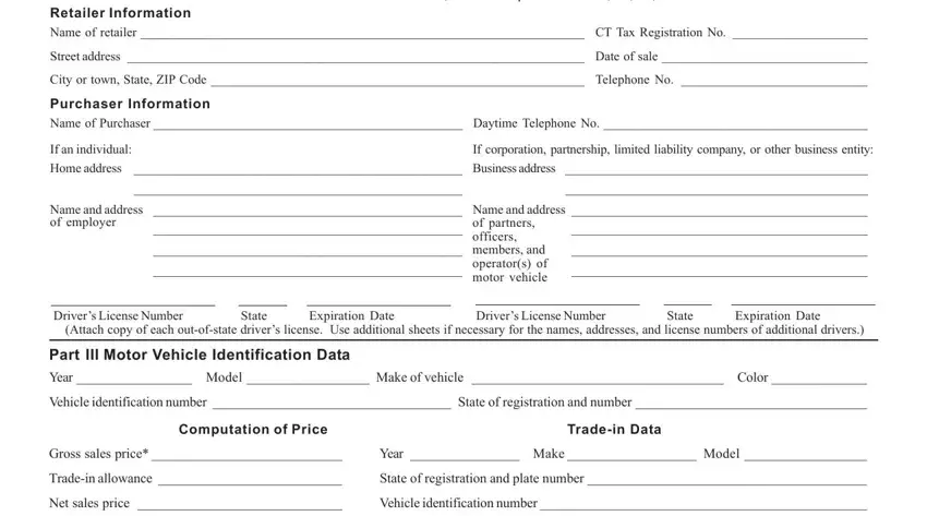 Cert 125 form Part IV Purchaser's Declaration fields