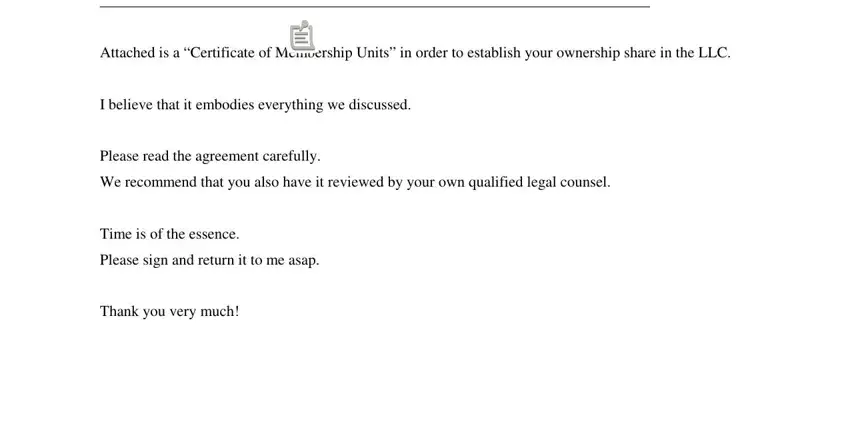 Entering details in llc stock certificate template stage 2