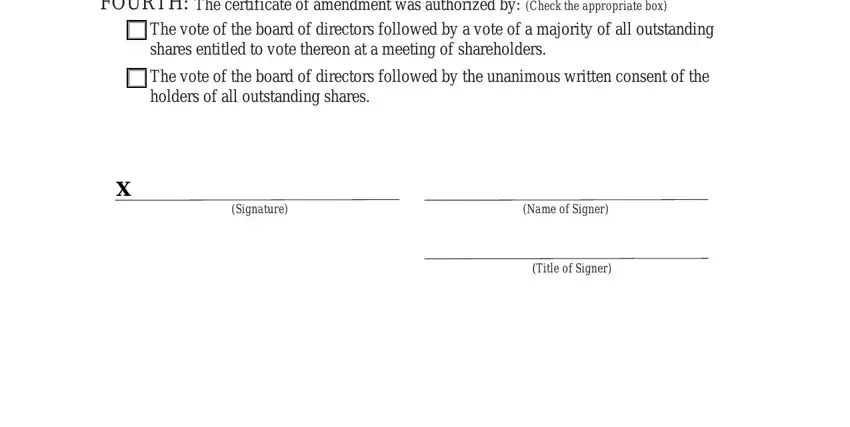 Certificate of Amendment filer contact information