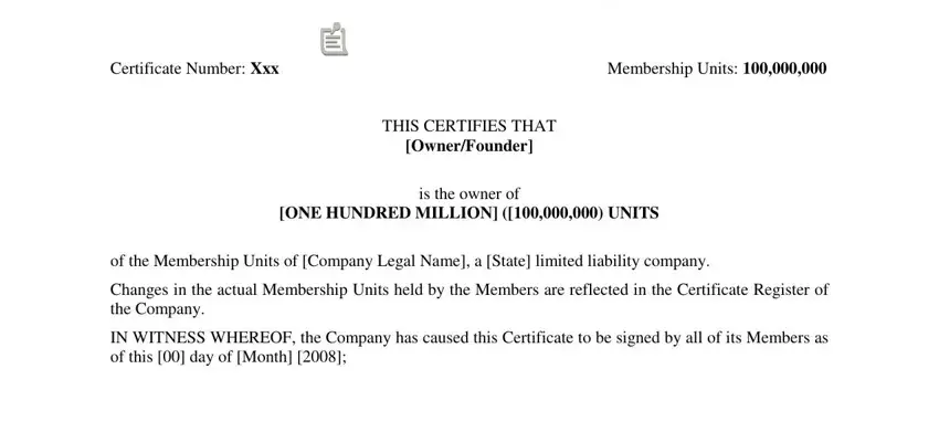 step 4 to filling out llc stock certificate template
