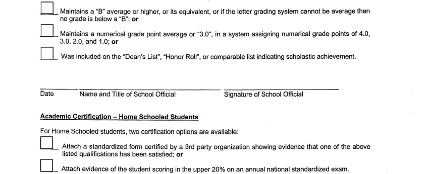 Completing CIC 2134 good student discount form part 2