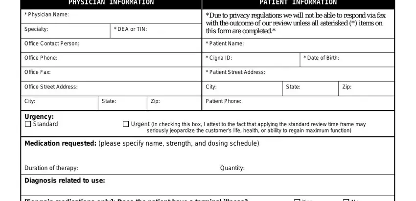 Cigna prior authorization form alternative medications section