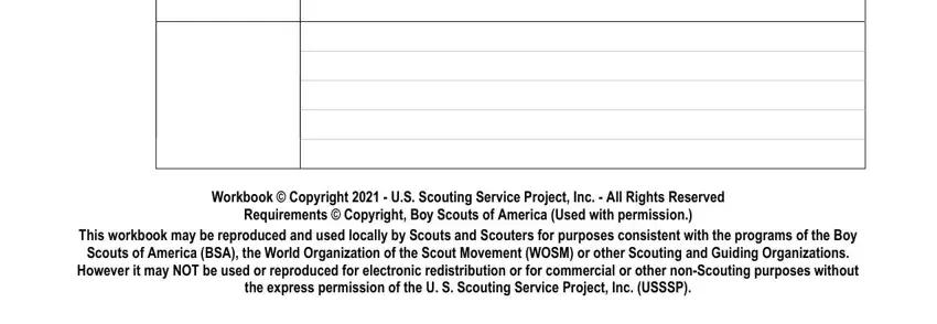 part 2 to entering details in boy scout cooking merit badge worksheet