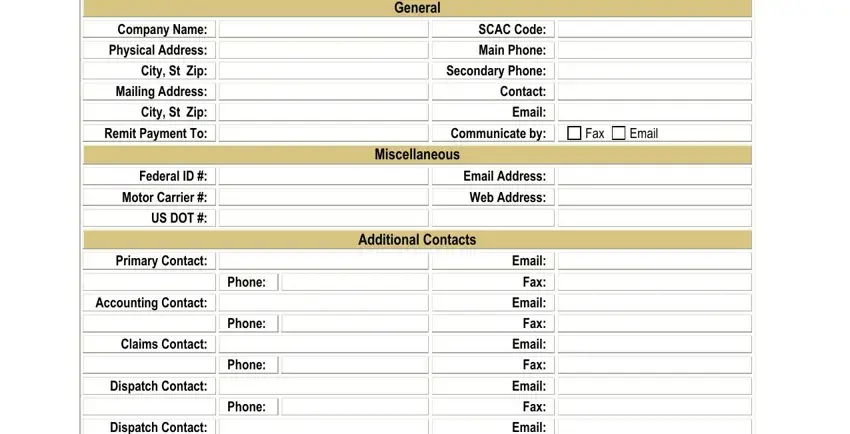 carrier packet form online empty spaces to consider