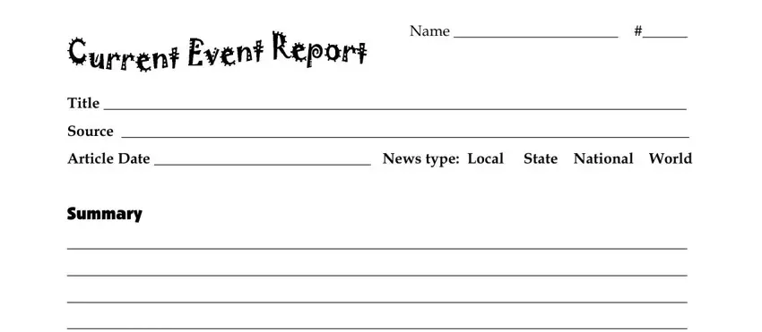 stage 1 to completing how to do a current event report