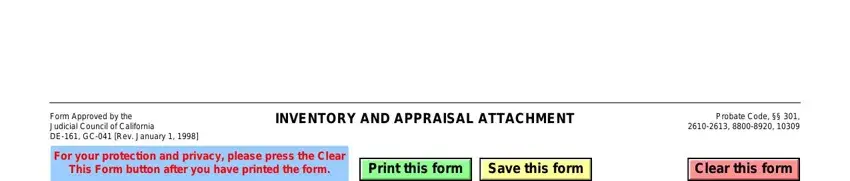 Filling out inventory appraisal probate step 3