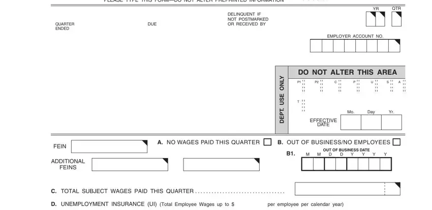 entering details in de9 form step 1