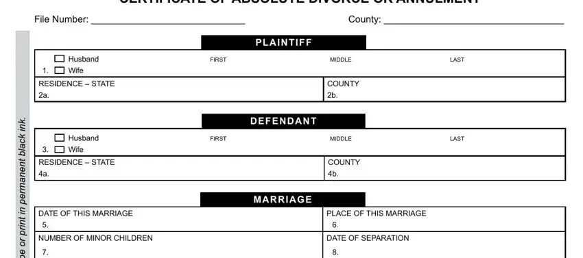 stage 1 to completing nc certificate of absolute divorce