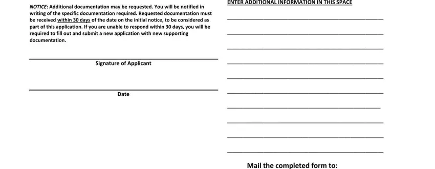 Filling out program application indigence step 3