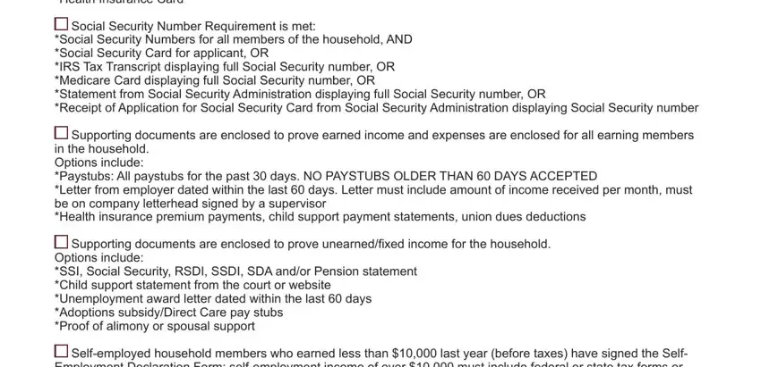 apply for lsp program online Drivers License State ID Birth, Social Security Number Requirement, Social Security Numbers for all, Supporting documents are enclosed, in the household Options include, Supporting documents are enclosed, Options include SSI Social, and Self employed household members fields to fill out