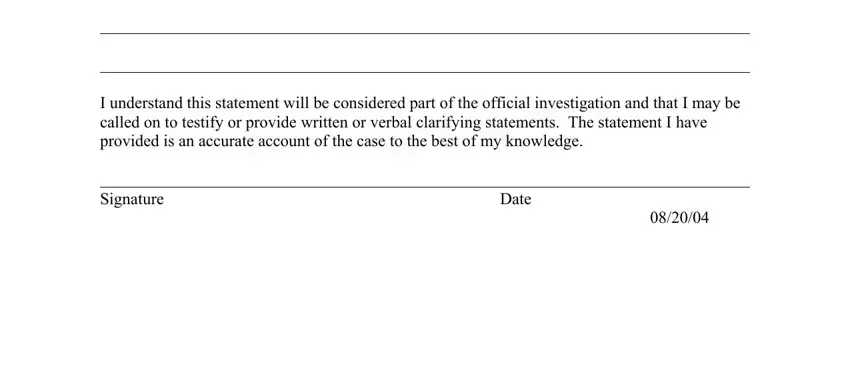 Entering details in employee statement template word stage 2