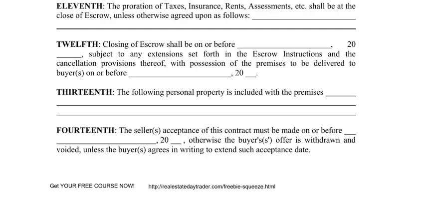 Completing offer and acceptance contract arkansas step 3