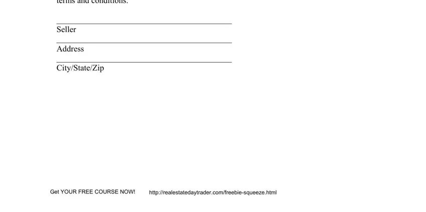 Entering details in offer and acceptance contract arkansas stage 5