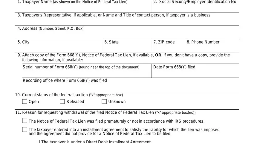 stage 1 to completing form 668 y c