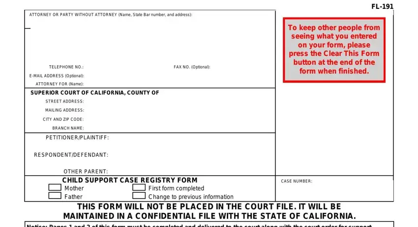 child support forms ca gaps to complete