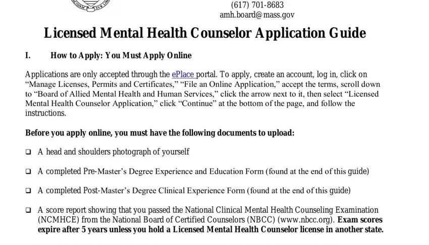 lmhc massachusetts application fields to fill out