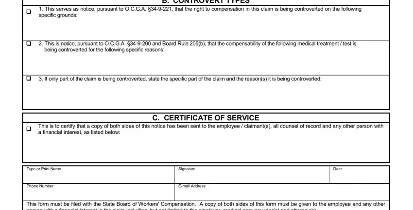 part 2 to entering details in Georgia Form Wc 3