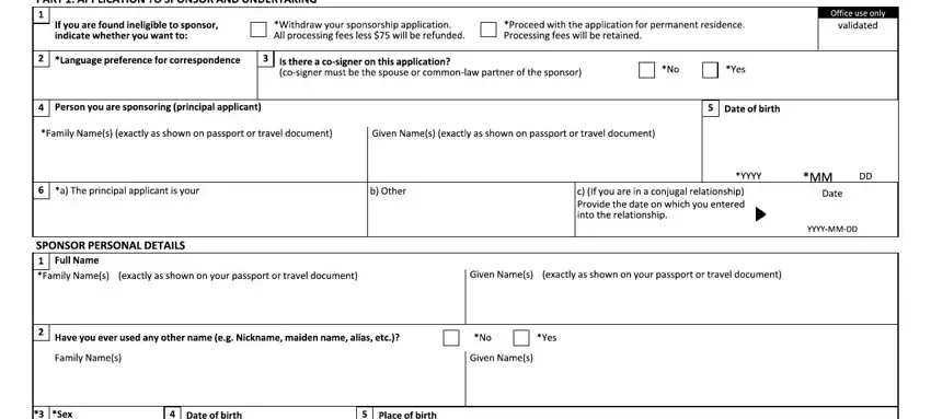 filling in application to sponsor sponsorship agreement and undertaking imm 1344 part 1
