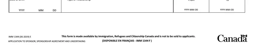 step 3 to completing application to sponsor sponsorship agreement and undertaking imm 1344