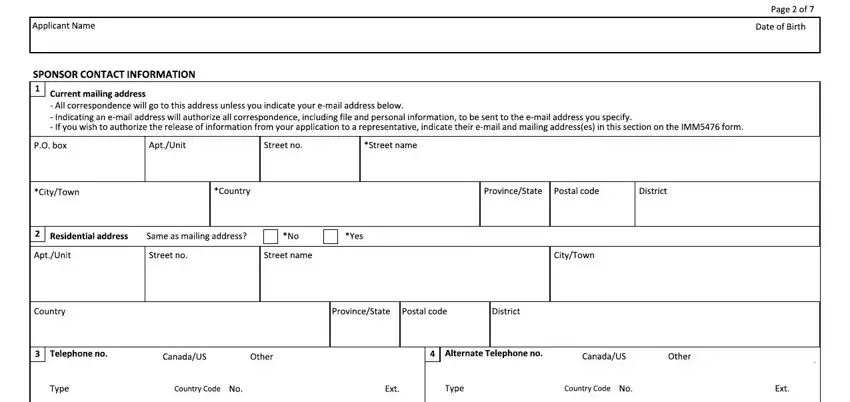 Entering details in application to sponsor sponsorship agreement and undertaking imm 1344 stage 4