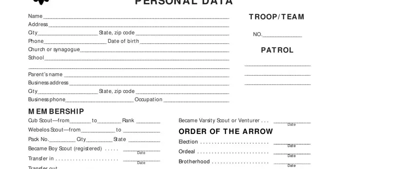 editable boy scout blue card empty spaces to complete