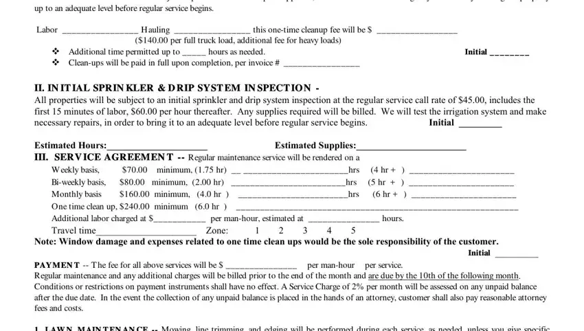 step 1 to writing lawn care agreement form