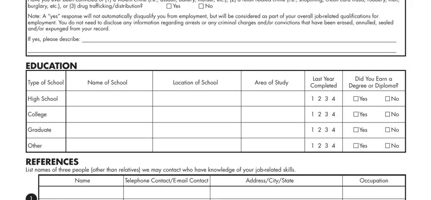 Filling in big lots application pdf step 2