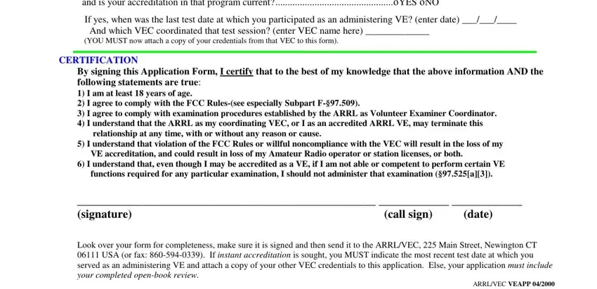 Filling in arrl ve manual part 2