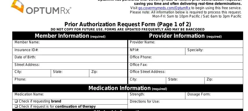 Optumrx Prior Authorization PDF Form - FormsPal