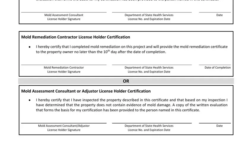 Filling out mold remediation invoice step 2