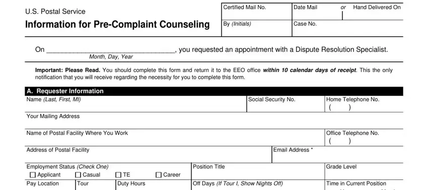 stage 1 to completing ps 2564 form