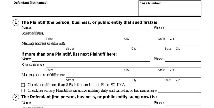 stage 3 to filling out order small claims