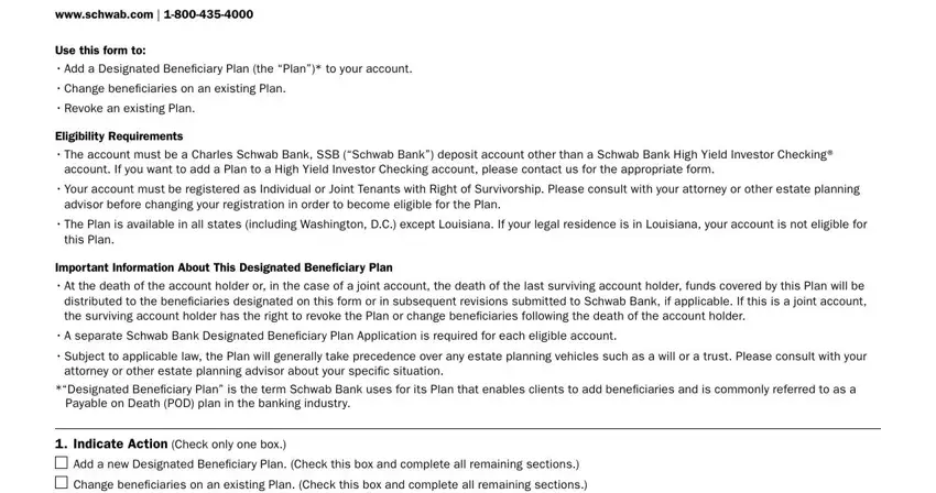entering details in schwab change beneficiary step 1