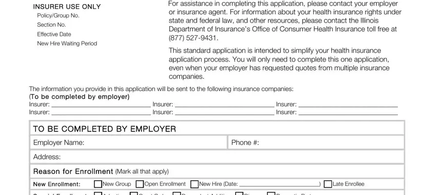 stage 1 to completing illinois health application