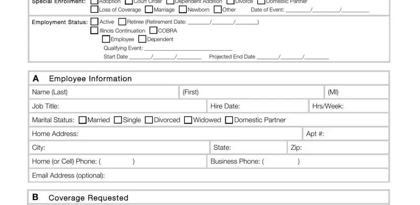 Entering details in illinois health application step 2