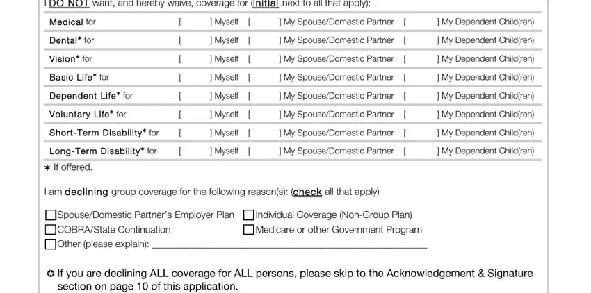 Filling in illinois health application stage 5