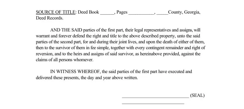 Finishing florida quit claim deed with right of survivorship part 2