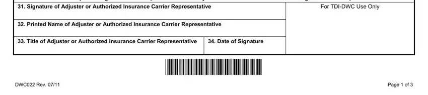 stage 3 to filling out tdi