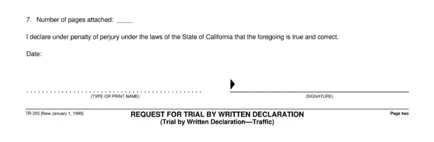 Finishing written declaration form part 5