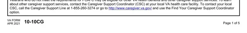 Va Form 10 10Cg Veterans who do not meet the, VA FORM APR, and Page  of blanks to insert